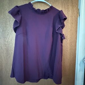 SHEIN Plum Ruffle Sleeve Blouse